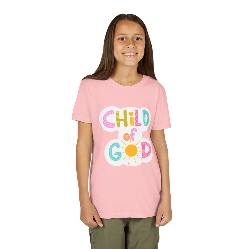 Bright and Cheerful Youth Tee - 'Child of God' Design, Kids Shirt, Christian Apparel, Faith-Based Gift, Summer Wear