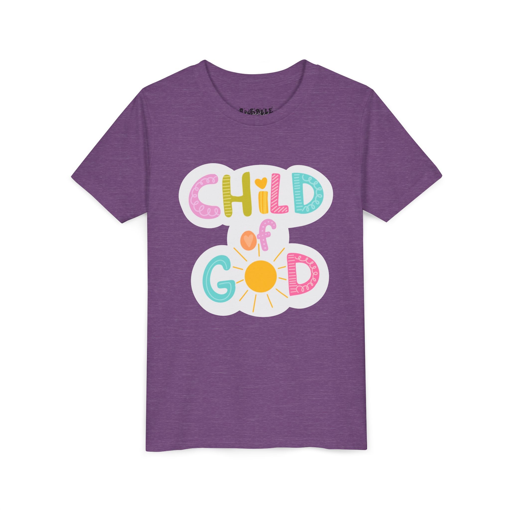 Bright and Cheerful Youth Tee - 'Child of God' Design, Kids Shirt, Christian Apparel, Faith-Based Gift, Summer Wear