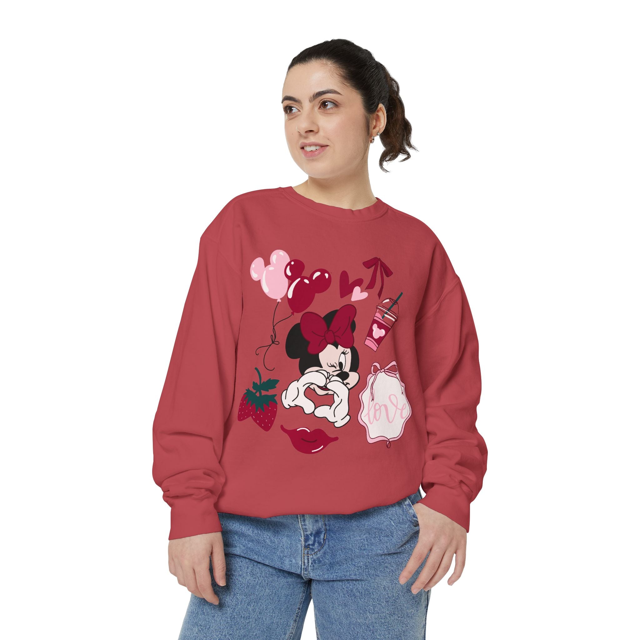Minnie Mouse Strawberry Sweet Love Collage Sweatshirt