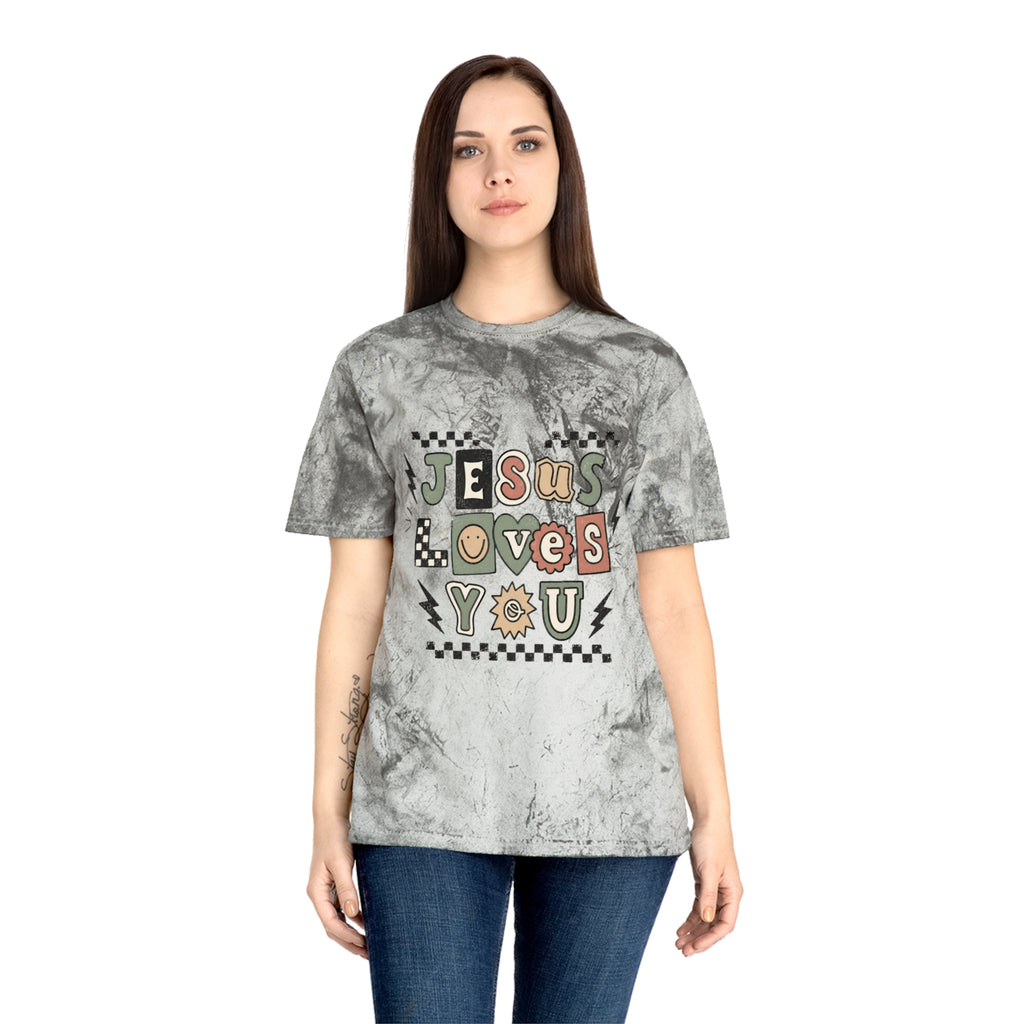 Jesus Loves You Tee — Retro Colorful Faith Graphic T-Shirt