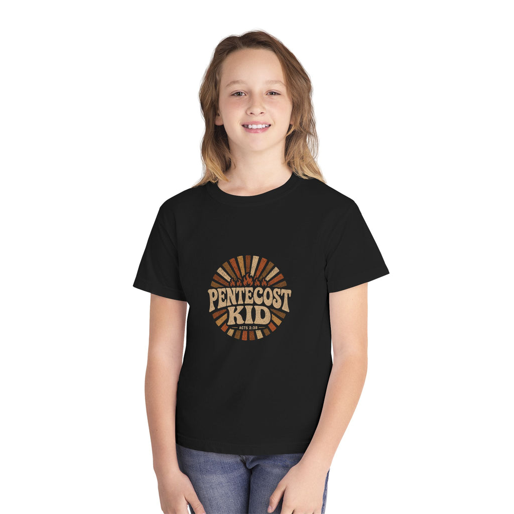 Youth Tee - "Pentecost Kid" Retro Sunburst Christian T-Shirt