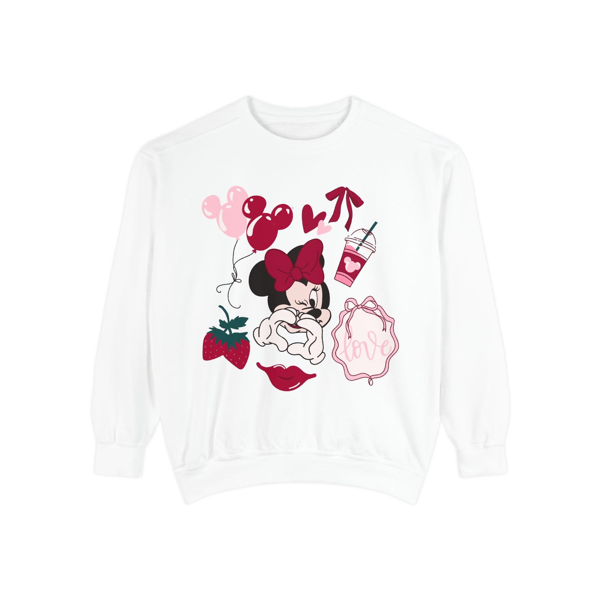 Minnie Mouse Strawberry Sweet Love Collage Sweatshirt