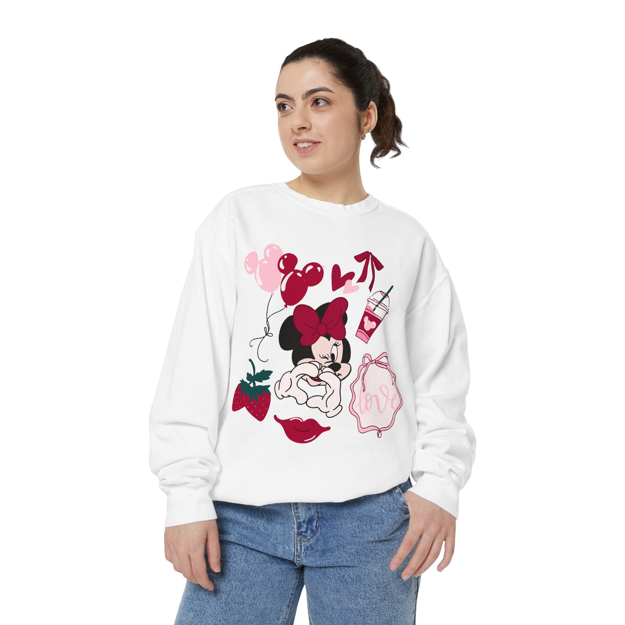 Minnie Mouse Strawberry Sweet Love Collage Sweatshirt