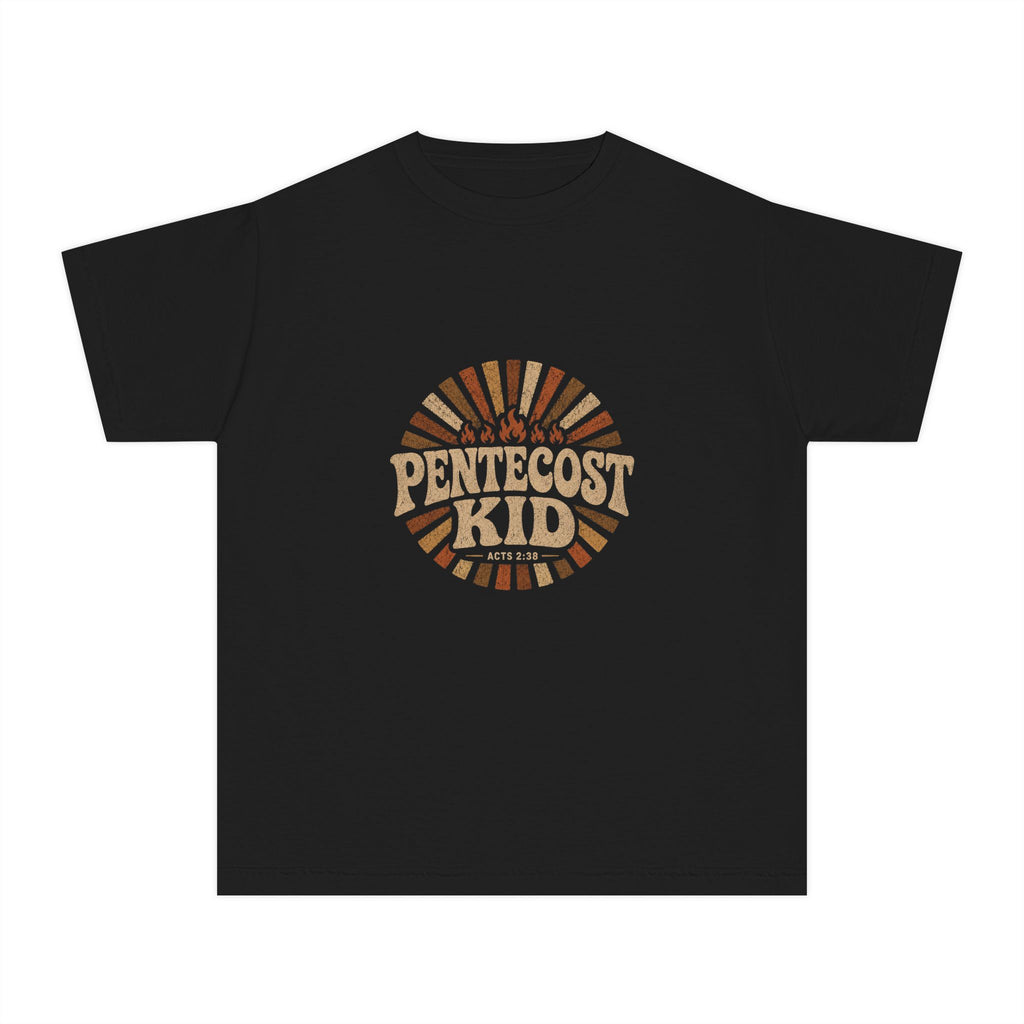 Youth Tee - "Pentecost Kid" Retro Sunburst Christian T-Shirt