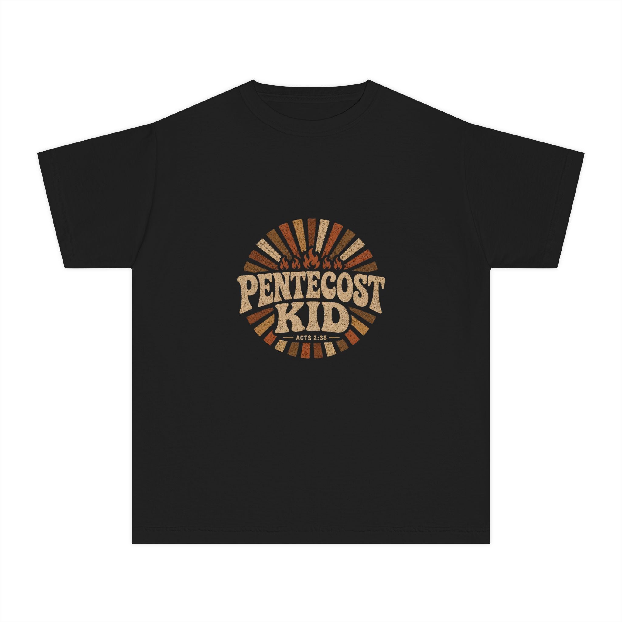 Youth Tee - "Pentecost Kid" Retro Sunburst Christian T-Shirt