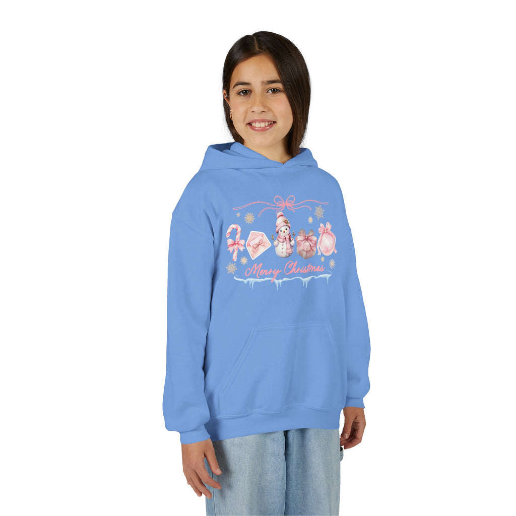 Pink Merry Christmas Youth Hoodie
