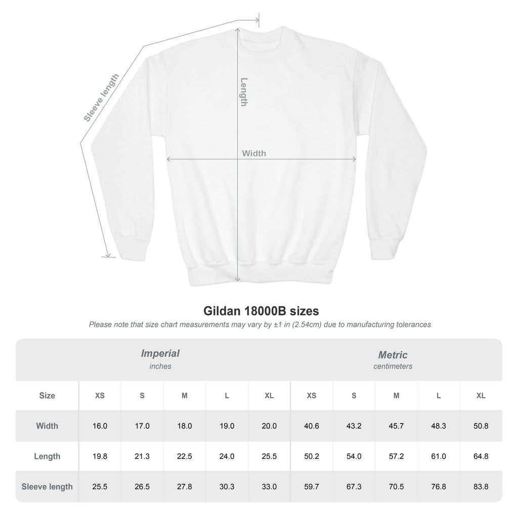 Youth Crewneck Sweatshirt — “Light It Up” Campfire Graphic Pullover