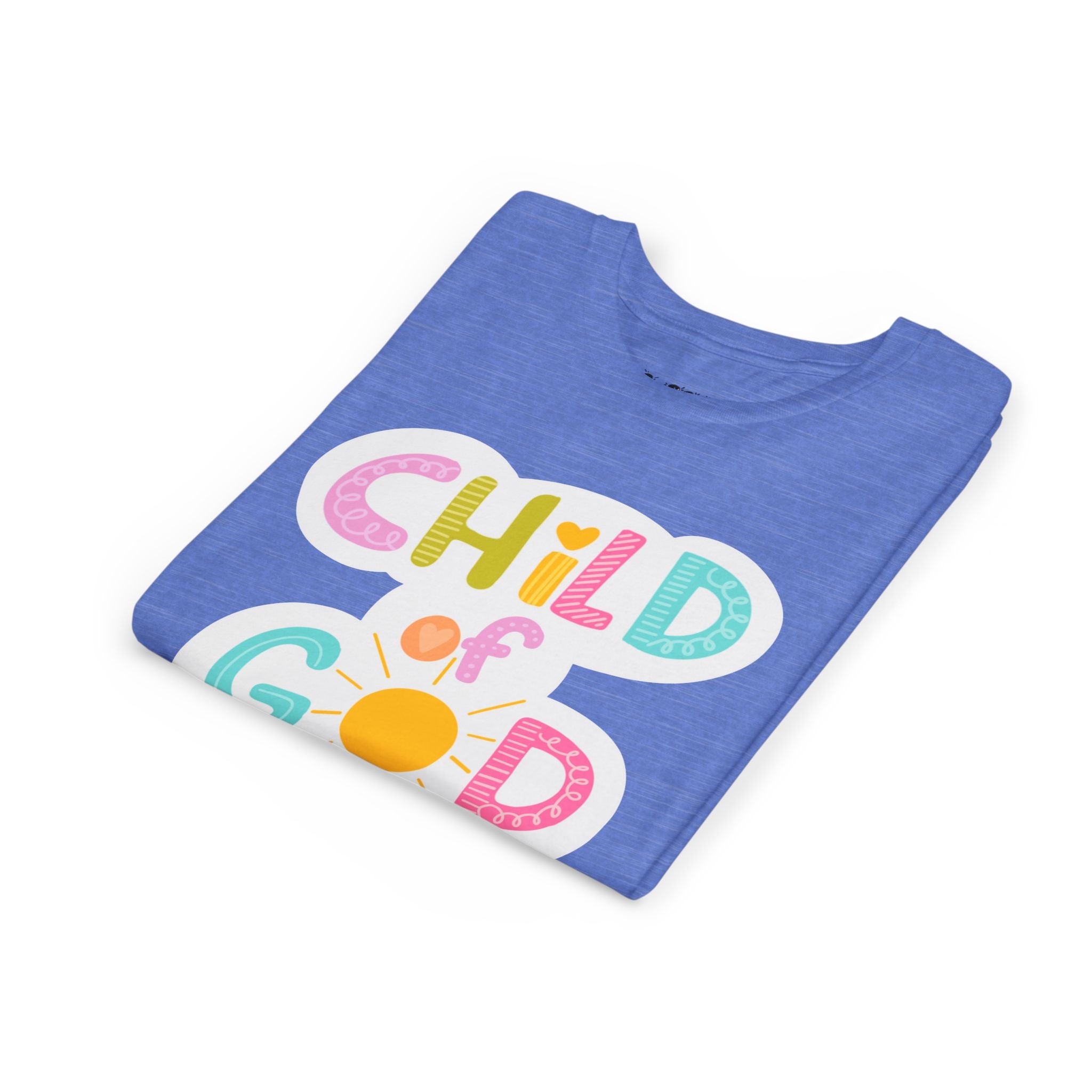 Bright and Cheerful Youth Tee - 'Child of God' Design, Kids Shirt, Christian Apparel, Faith-Based Gift, Summer Wear