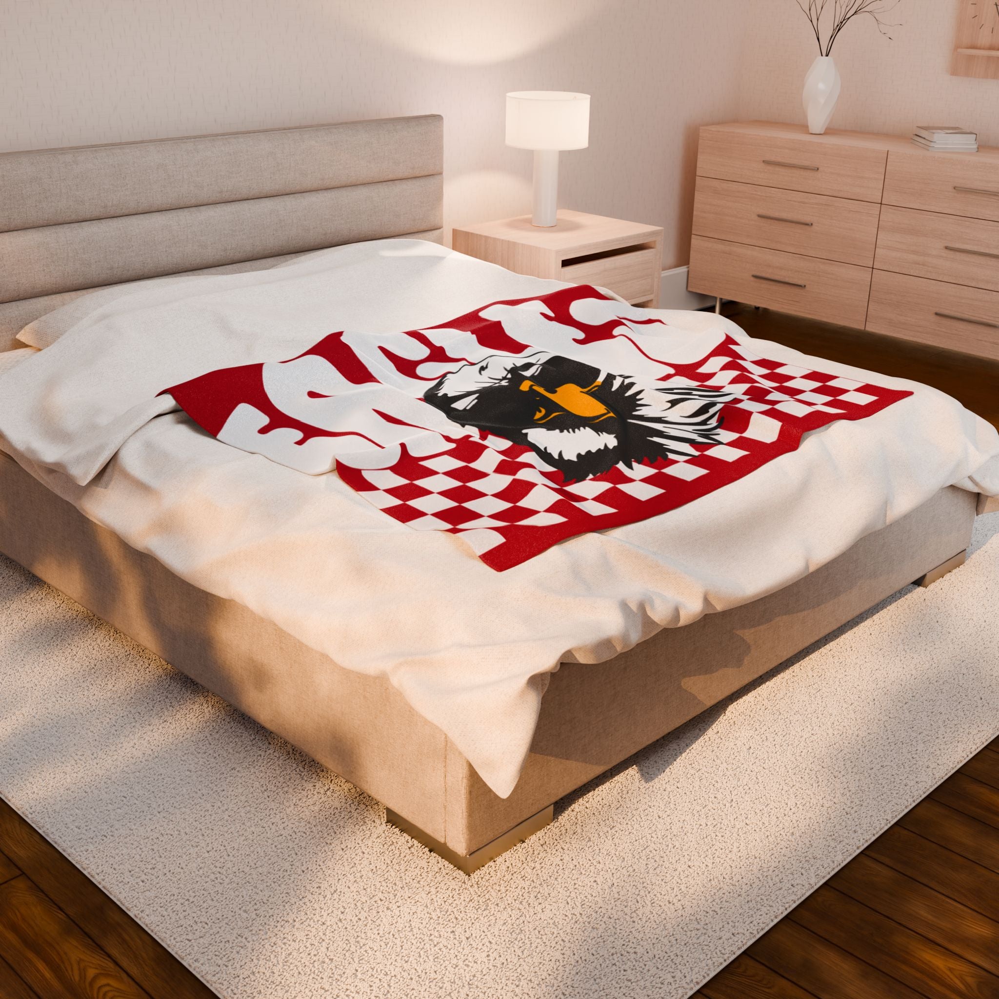 Cozy Eagles Velveteen Plush Blanket