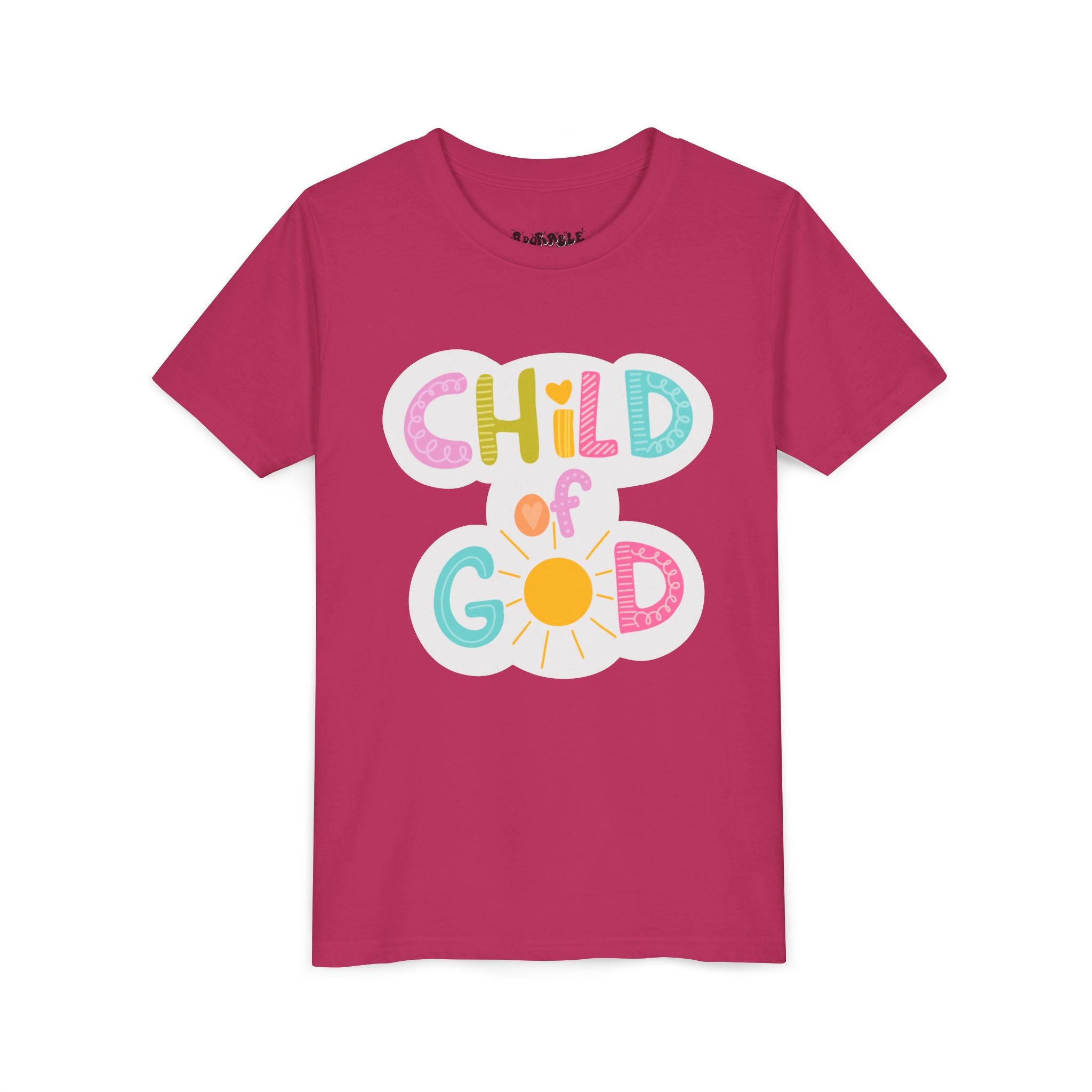 Bright and Cheerful Youth Tee - 'Child of God' Design, Kids Shirt, Christian Apparel, Faith-Based Gift, Summer Wear