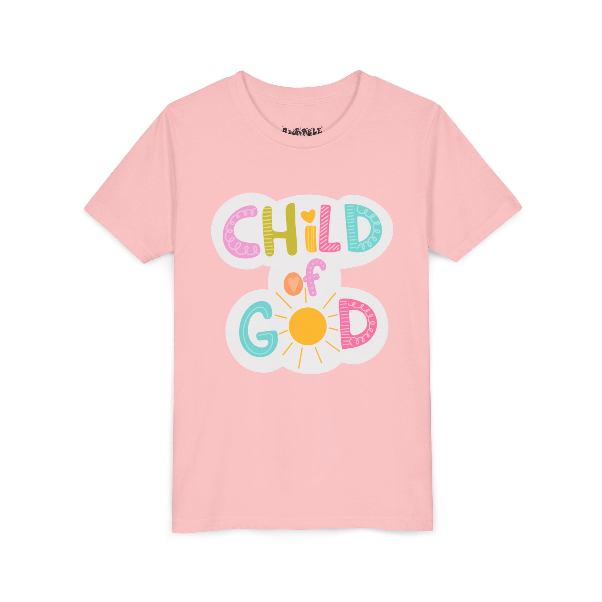 Bright and Cheerful Youth Tee - 'Child of God' Design, Kids Shirt, Christian Apparel, Faith-Based Gift, Summer Wear