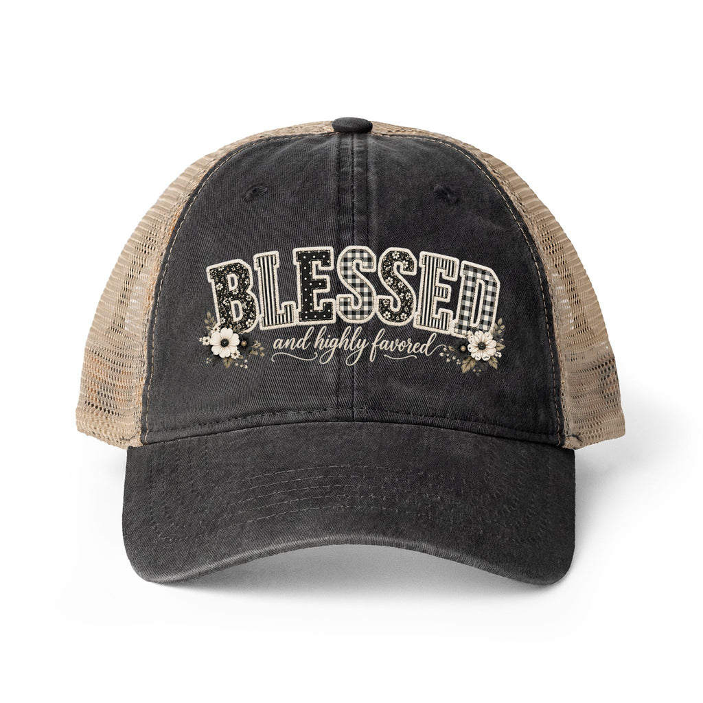 Women's Washed Mesh-Back Cap “Blessed”