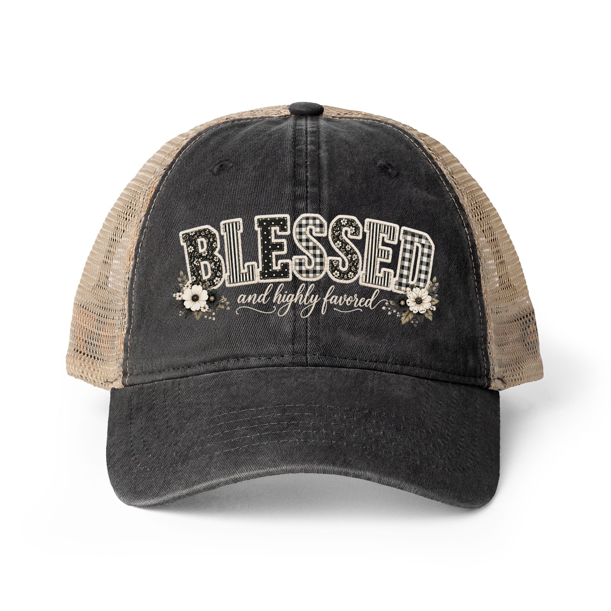 Women's Washed Mesh-Back Cap “Blessed”