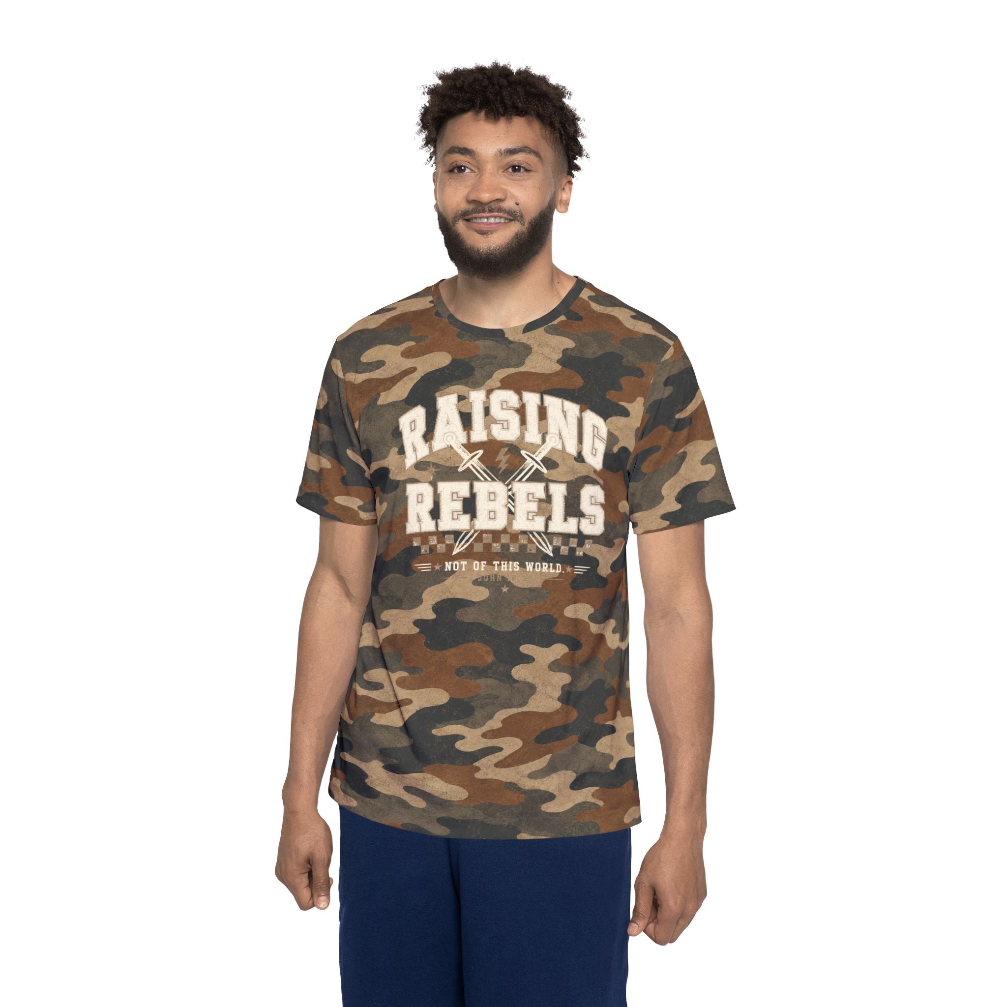 Camouflage Camo Sports Jersey — All-Over Print Men's Athletic Tee