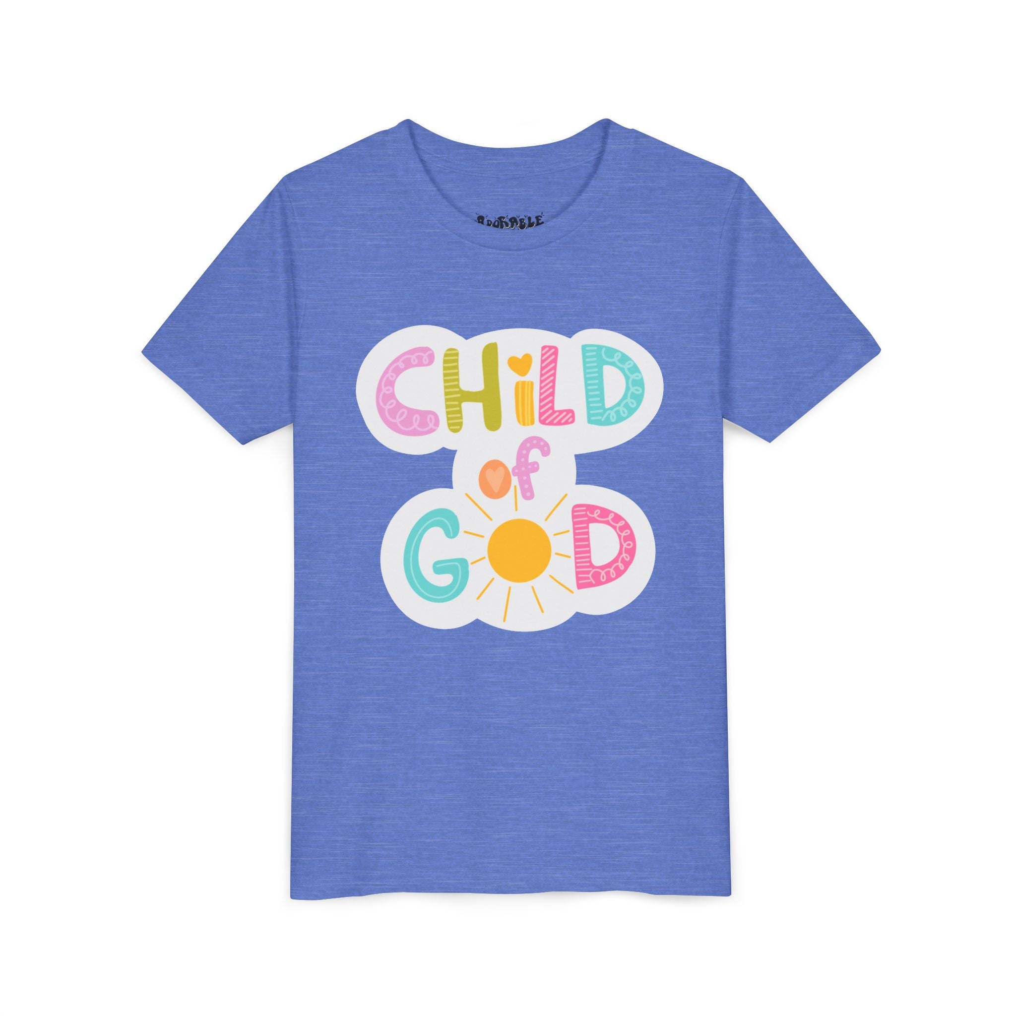 Bright and Cheerful Youth Tee - 'Child of God' Design, Kids Shirt, Christian Apparel, Faith-Based Gift, Summer Wear