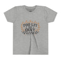 Too Lit To Quit Youth Tee — Retro Flame Graphic Kids T‑Shirt (Romanes 8:31)