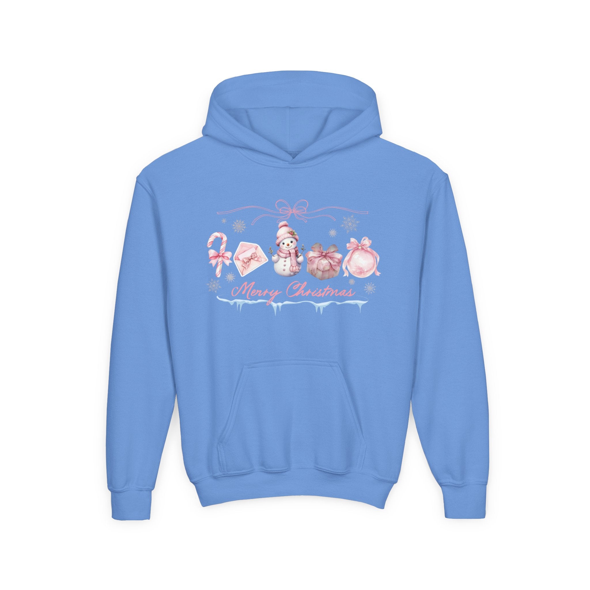 Pink Merry Christmas Youth Hoodie