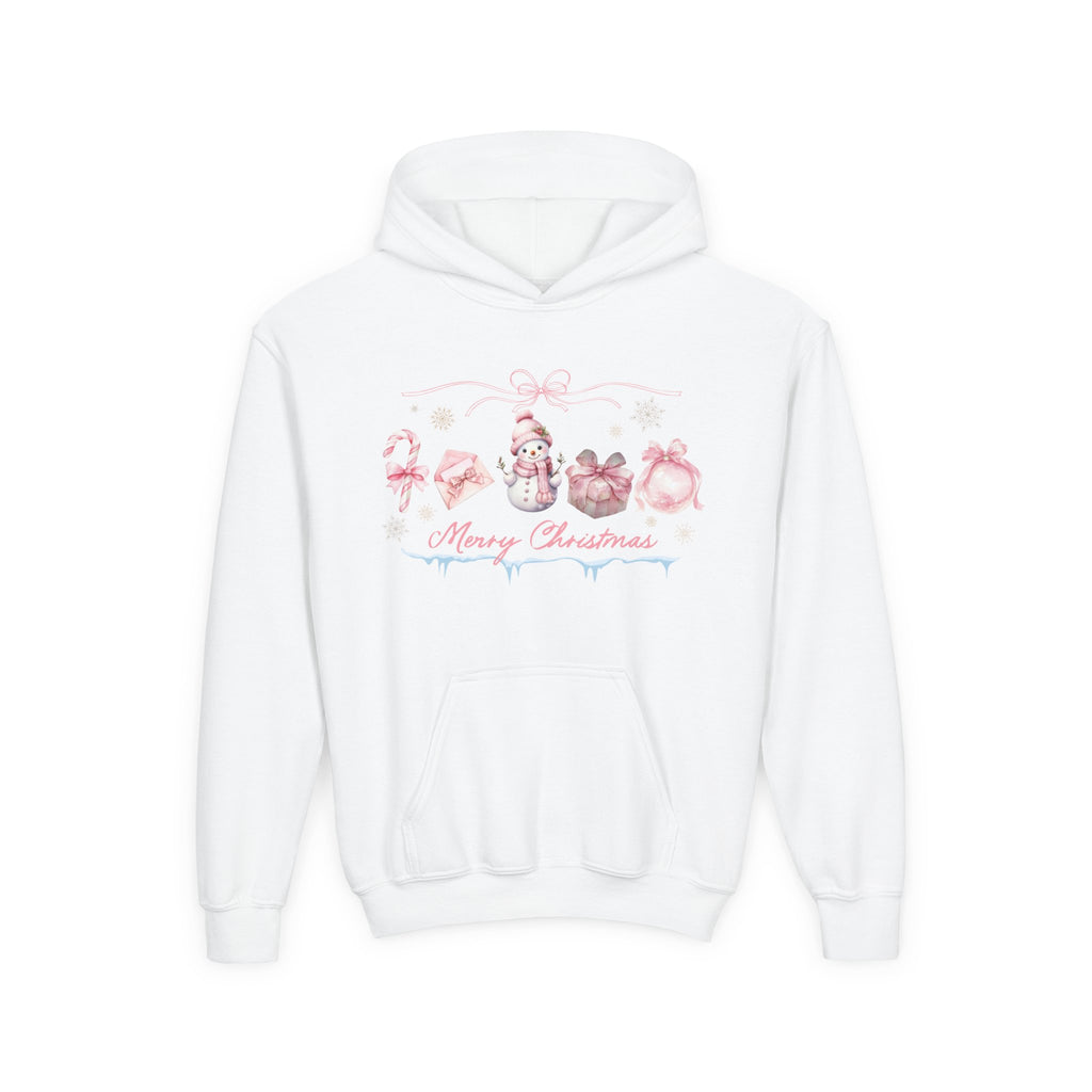 Pink Merry Christmas Youth Hoodie