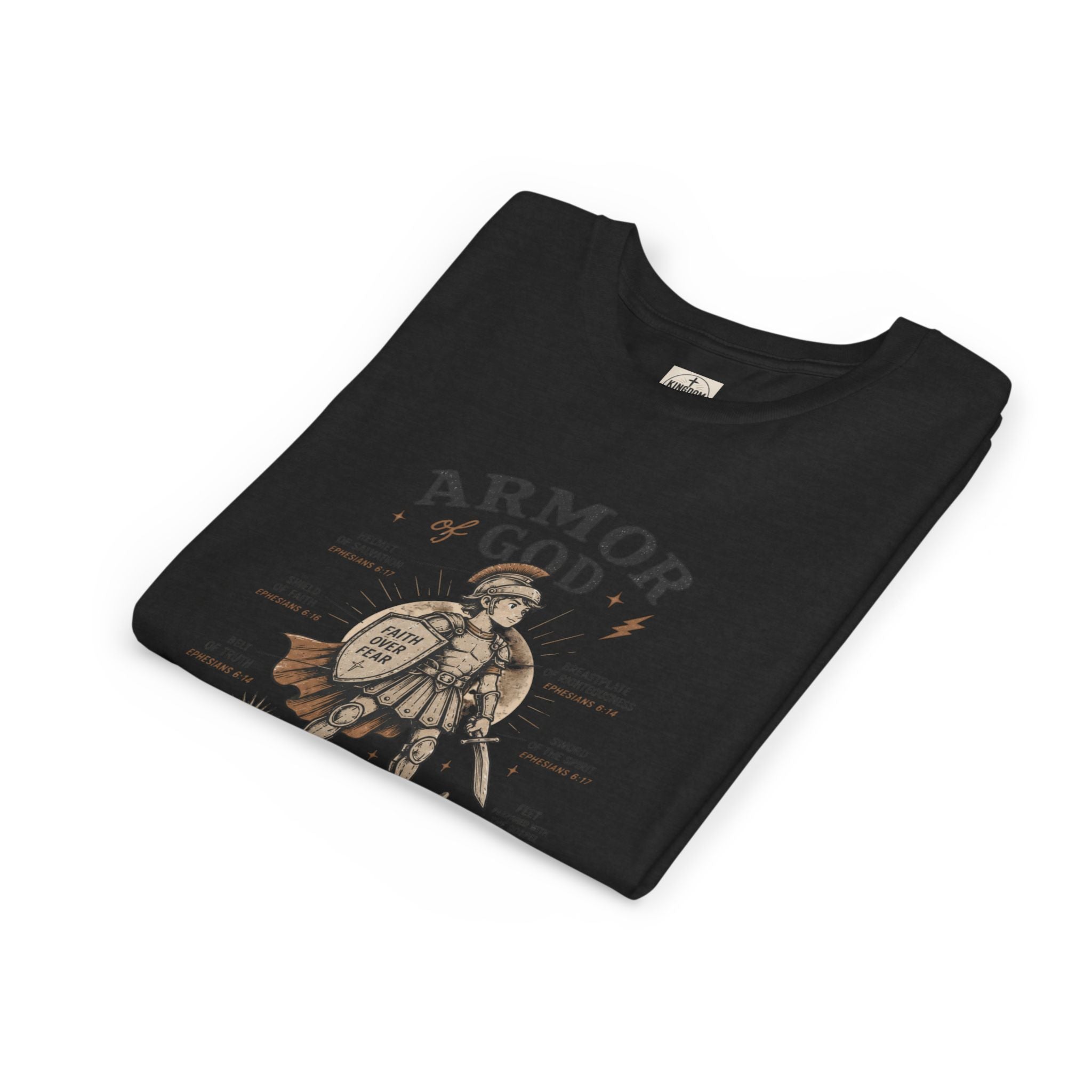 Youth Tee — "Armor of God, Stand Firm" Christian Graphic T-Shirt