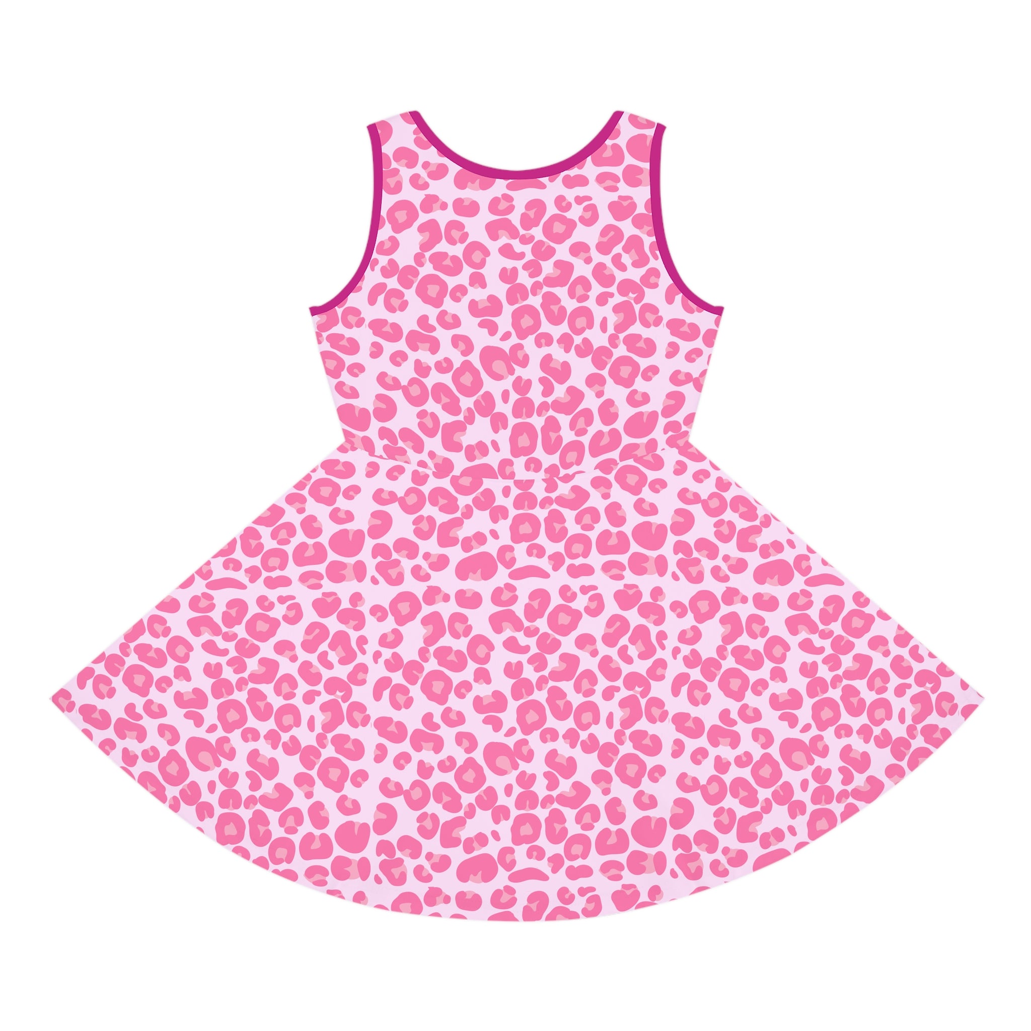 Y2K Pink Leopard Print Girls' Sundress