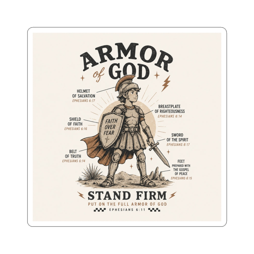 Armor of God Sticker — "Stand Firm" Inspirational Christian Kiss-Cut Sticker