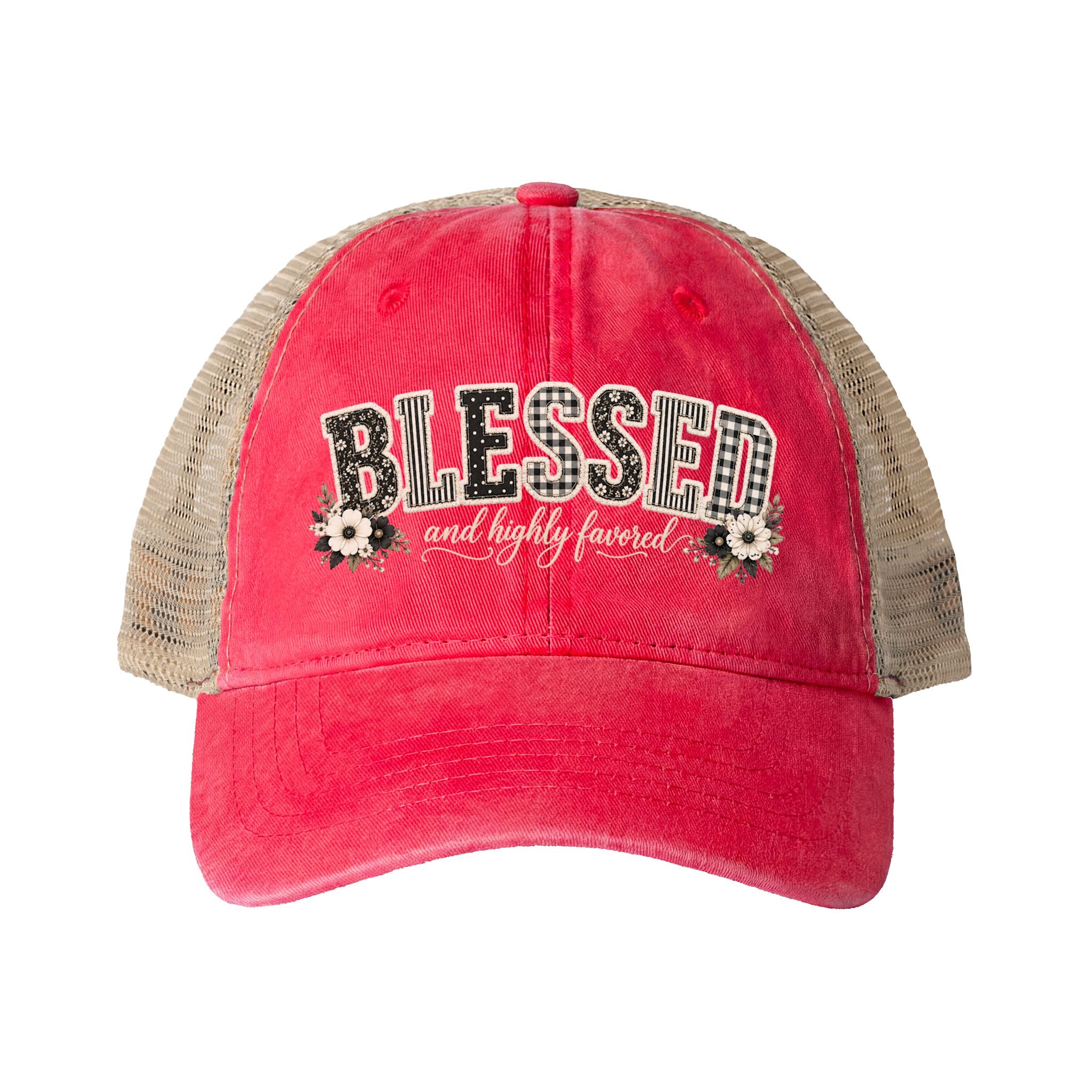 Women's Washed Mesh-Back Cap “Blessed”