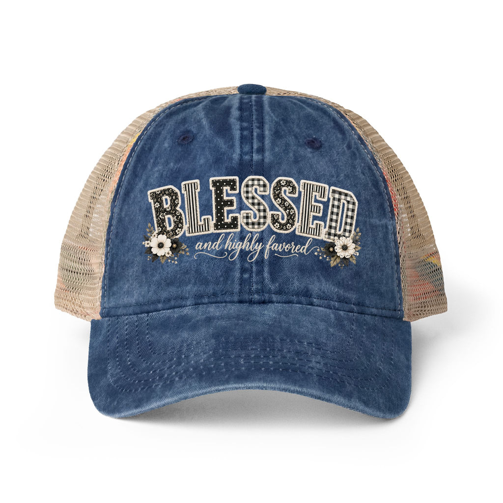 Women's Washed Mesh-Back Cap “Blessed”