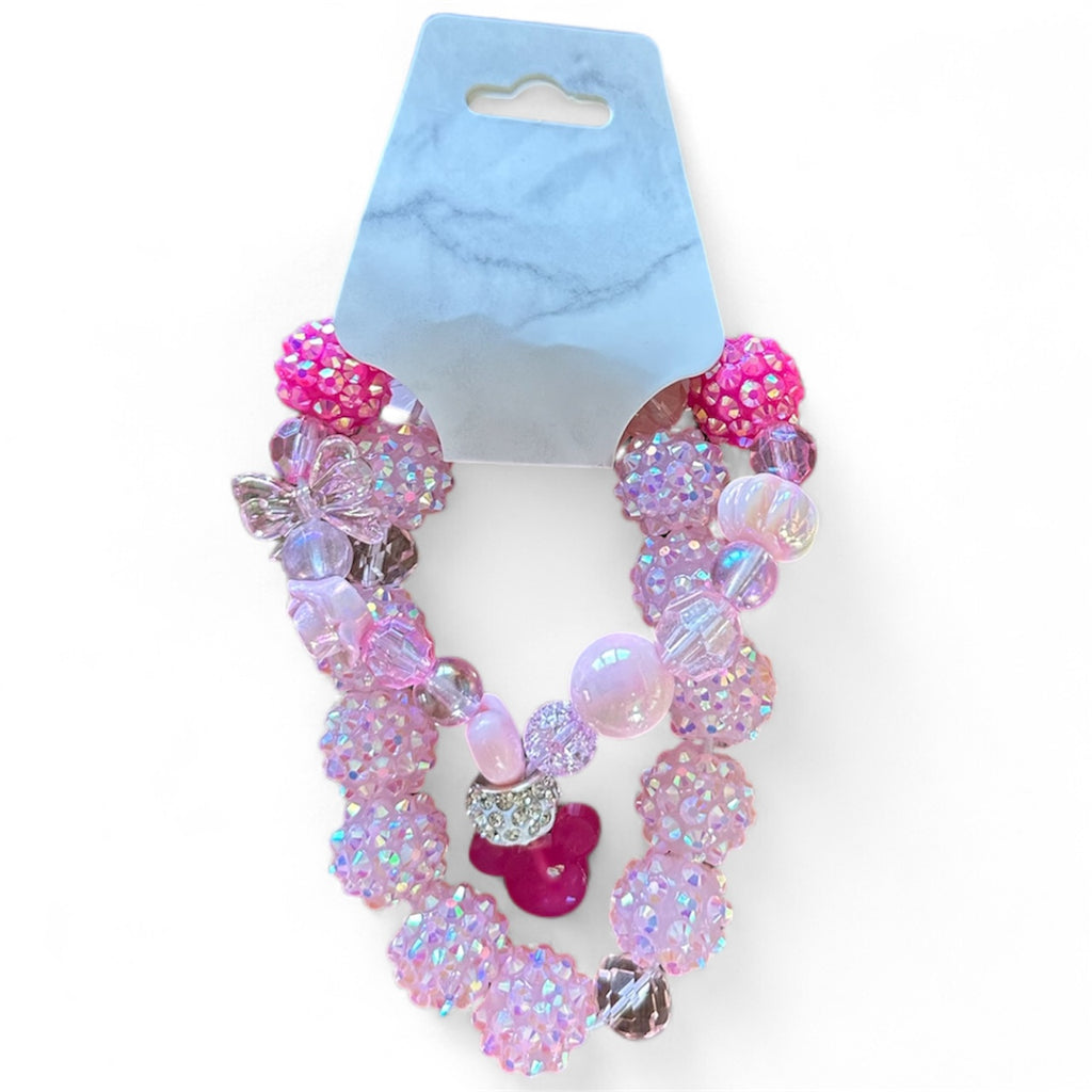 Sparkly Pink Mouse Bracelet Stack