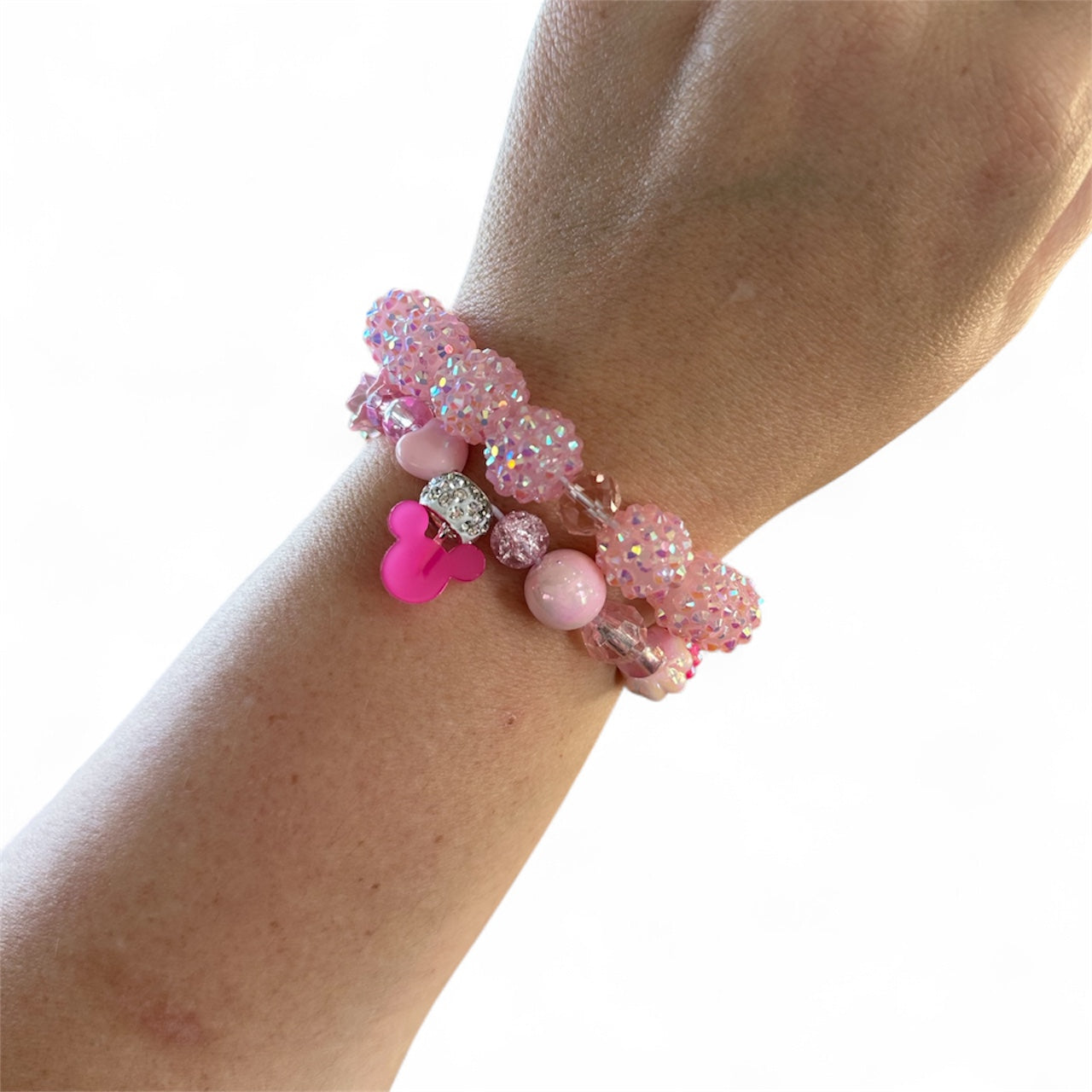 Sparkly Pink Mouse Bracelet Stack